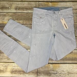 NWT Diesel Skinzee Made in Italy Light Wash Flecked Jeans Womens Sz 28W 32L
